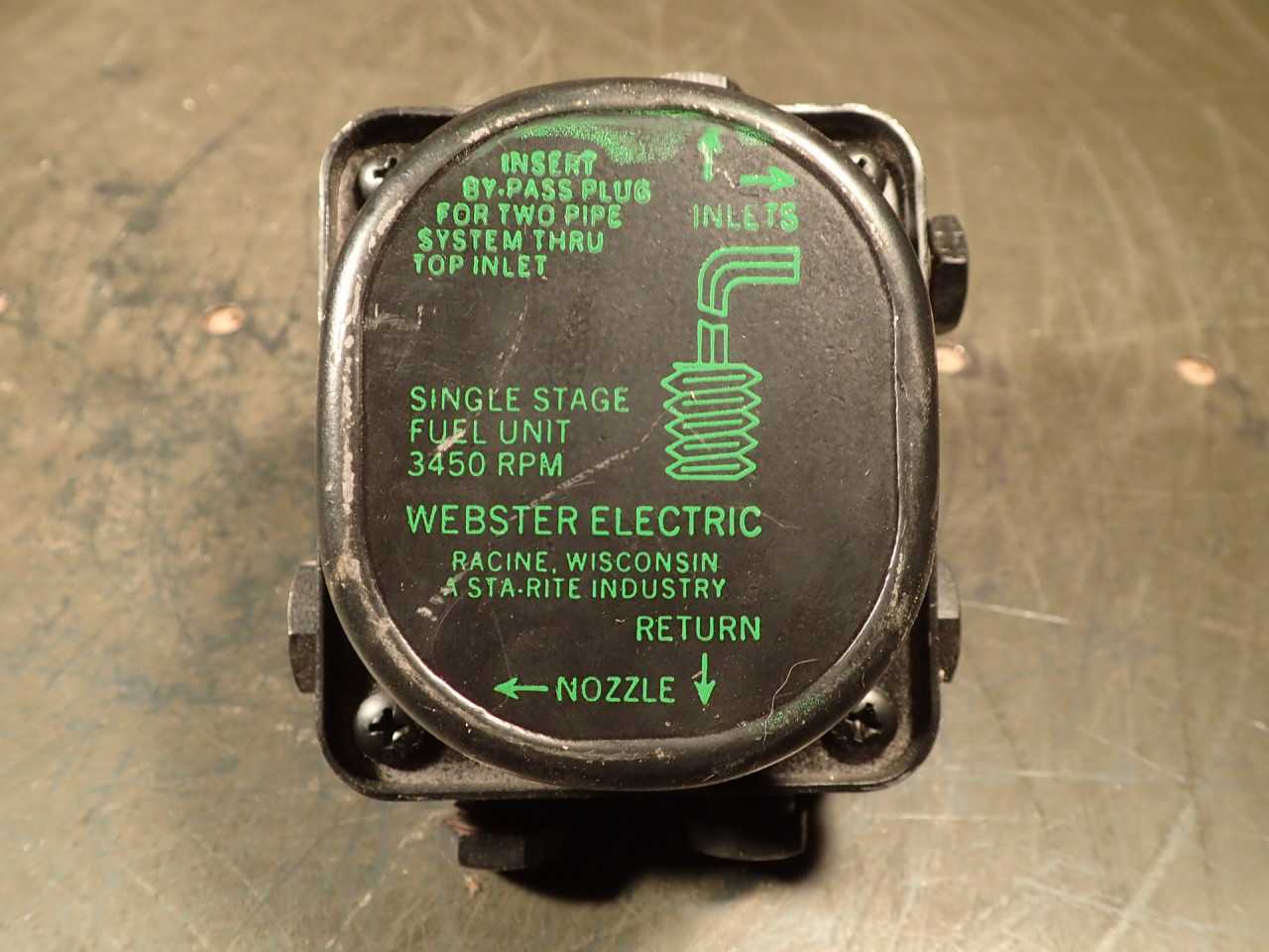 Webster Electric Series M Atomizing Oil Heater Pump: 3450 RPM, Single Stage, NOS - PUMPS