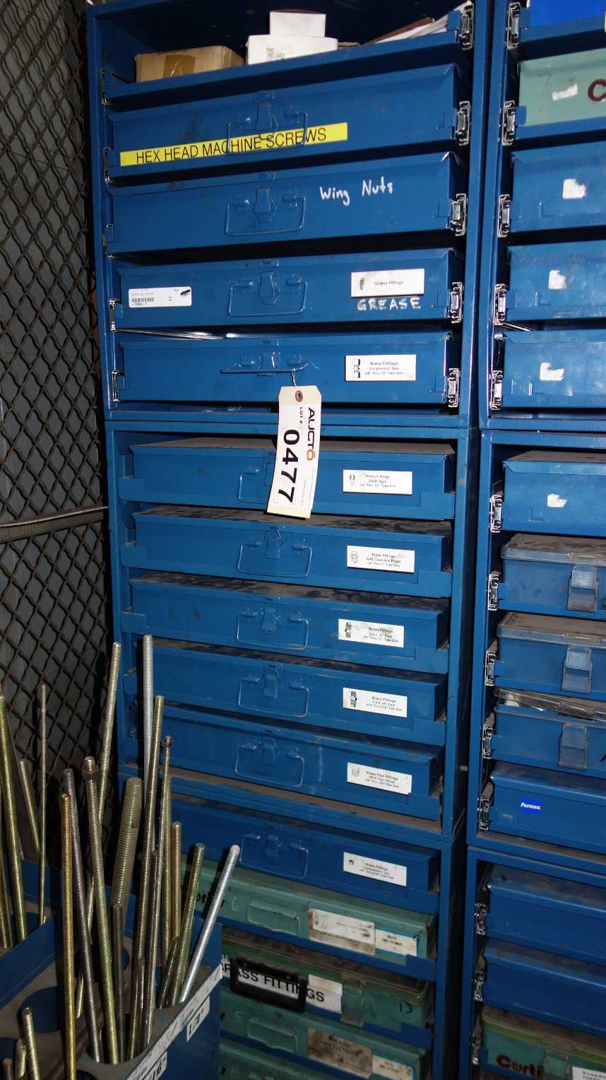 14 DRAWER CURTIS TOOLBOX WITH CONTENTS ASSORTED BRASS FITTINGS - TOOL STORAGE