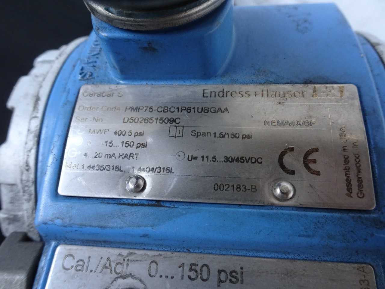ENDRESS & Houser PMP75 Stainless transmitter - INSTRUMENTATION