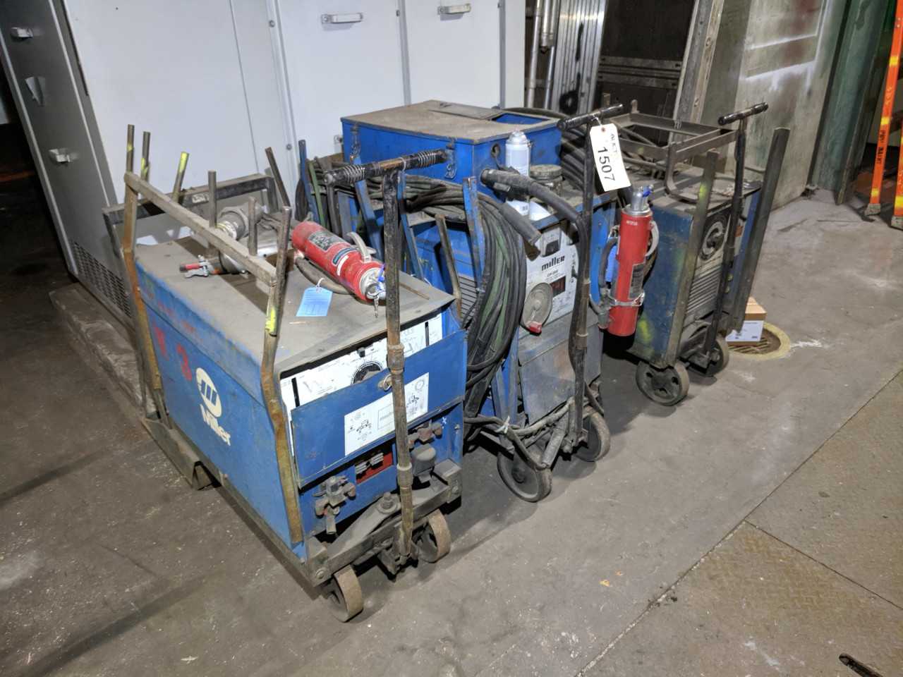 LOT OF 3 MILLER WELDERS WITH WIRE FEEDER, DIALARC - WELDING EQUIPMENT