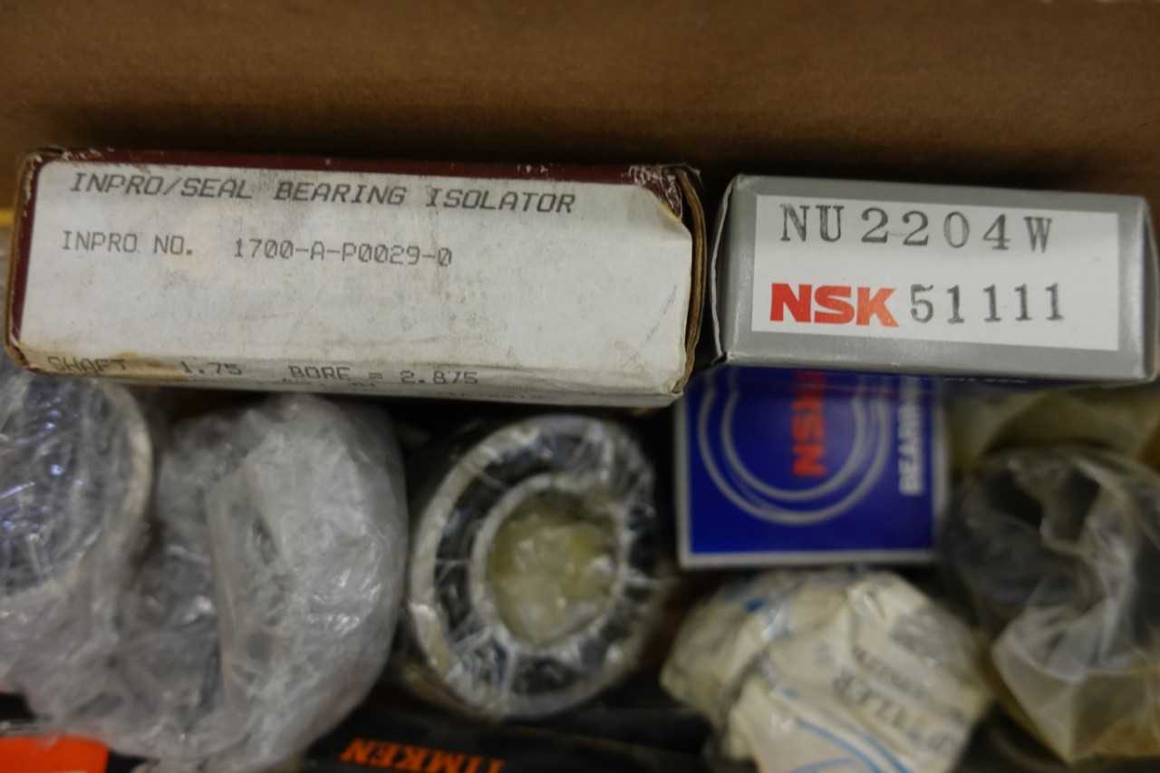 PALLET OF ASSORTED BEARINGS AND BEARING PARTS - BEARINGS