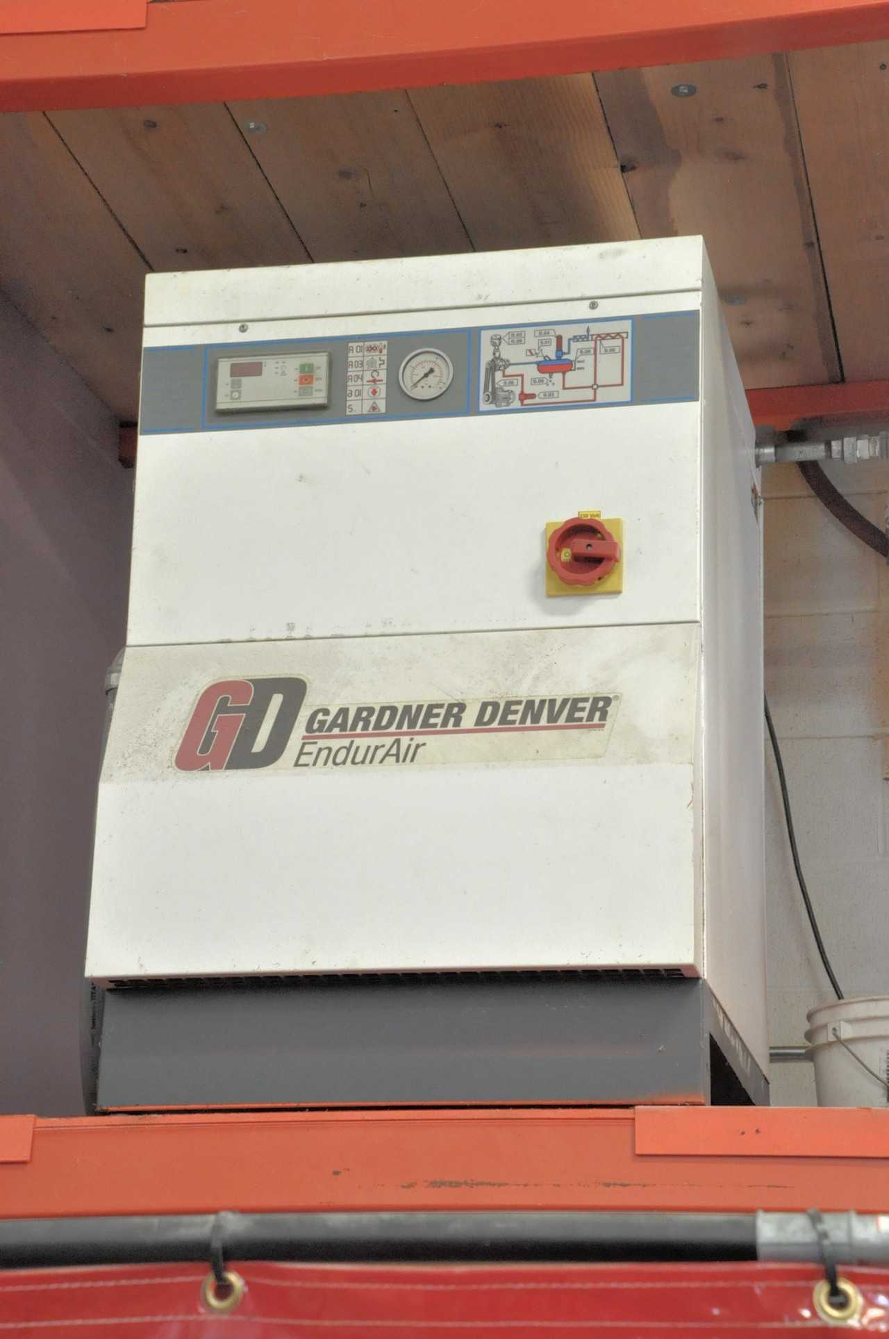 Gardner Denver Endurair Model GD75, 20-HP Rotary Screw Packaged Air Compressor, S/n D045454, 230/3/60 Volts, (Located on Upper Shelf of Pallet Racking) - AIR COMPRESSORS