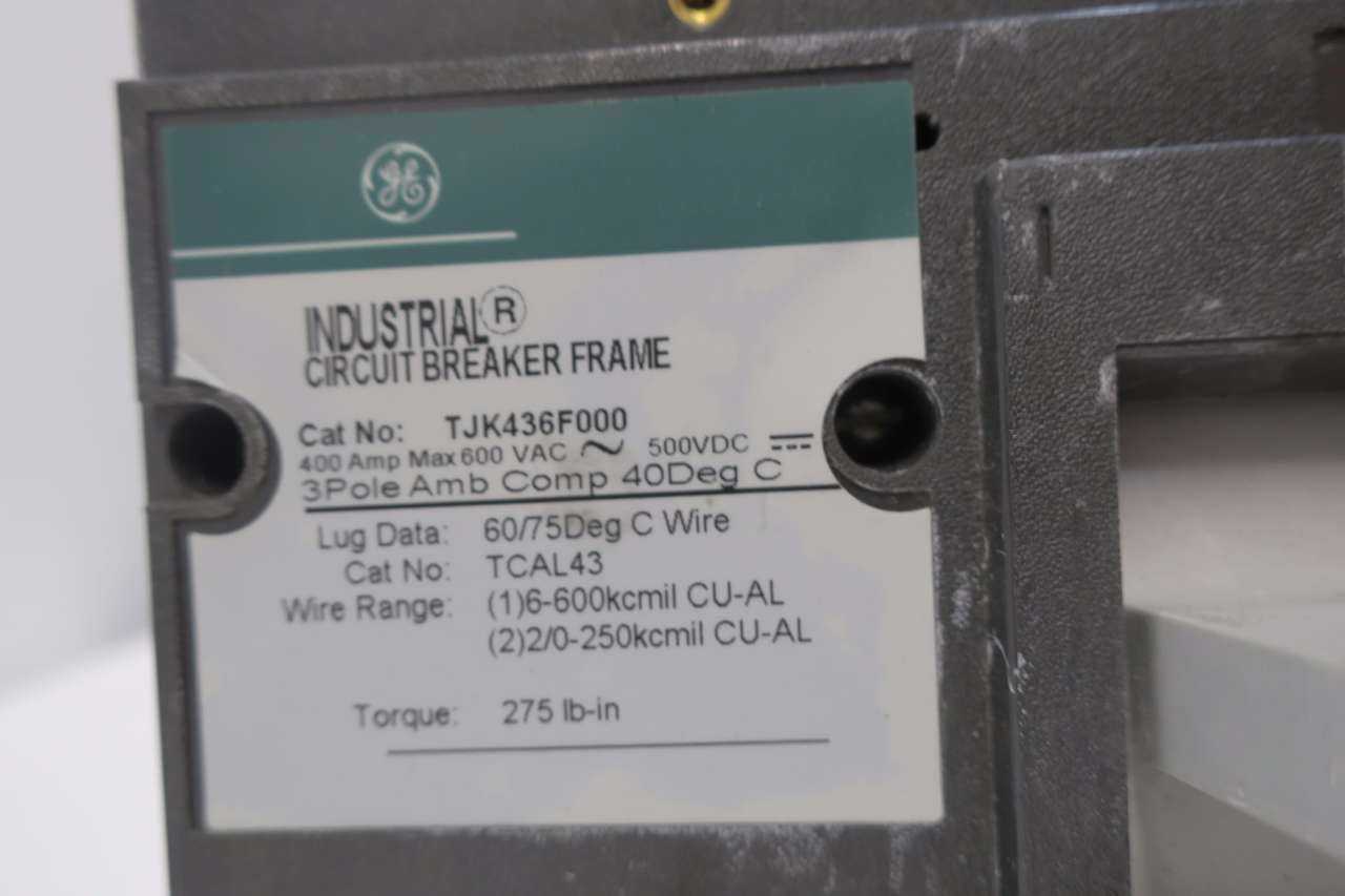 GE TJK436F000 3P 400A CIRCUIT BREAKER - CIRCUIT BREAKERS
