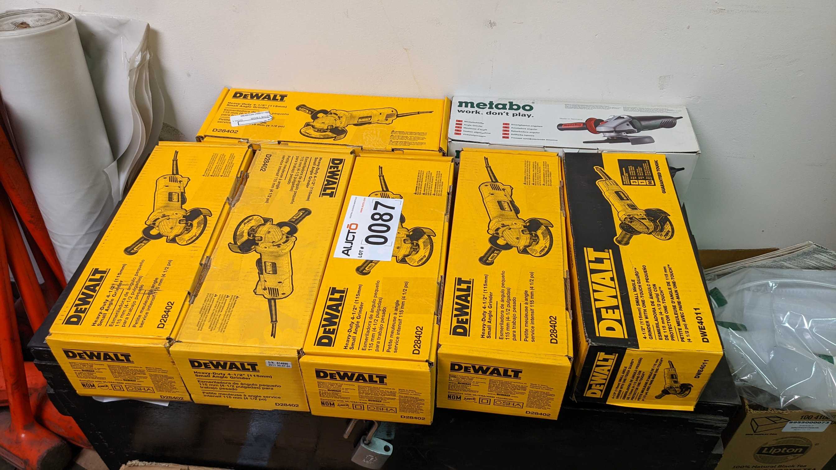 LOT OF 7 ANGLE GRINDERS - ELECTRIC POWER TOOLS