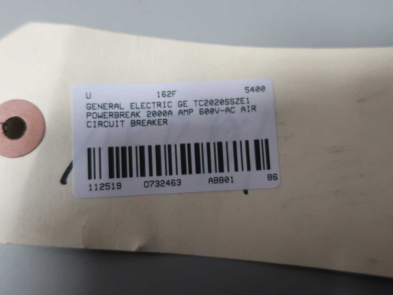 GE TC2020SSZE1 POWERBREAK 2000A AMP 600V-AC CIRCUIT BREAKER - CIRCUIT BREAKERS
