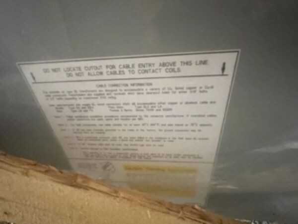 GE Transformer, DOE 2016, Copper, Model 9T10C1185 112.5KVA - CONTROL TRANSFORMERS