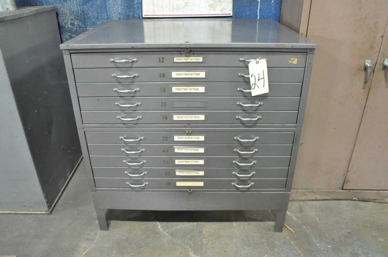 10 Drawer Blueprint File Cabinet with Base - TOOL STORAGE