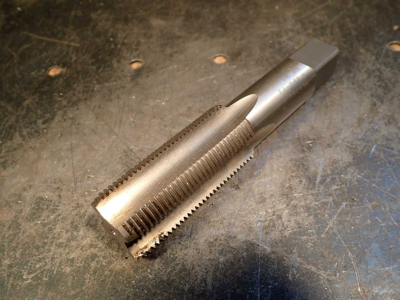Hertel 1-1/8" -12 NF UNF Hand Thread Tap: 4-Flute, 2-5/8" Long Flutes, GH-4, USA - MACHINING ACCESSORIES & TOOLING