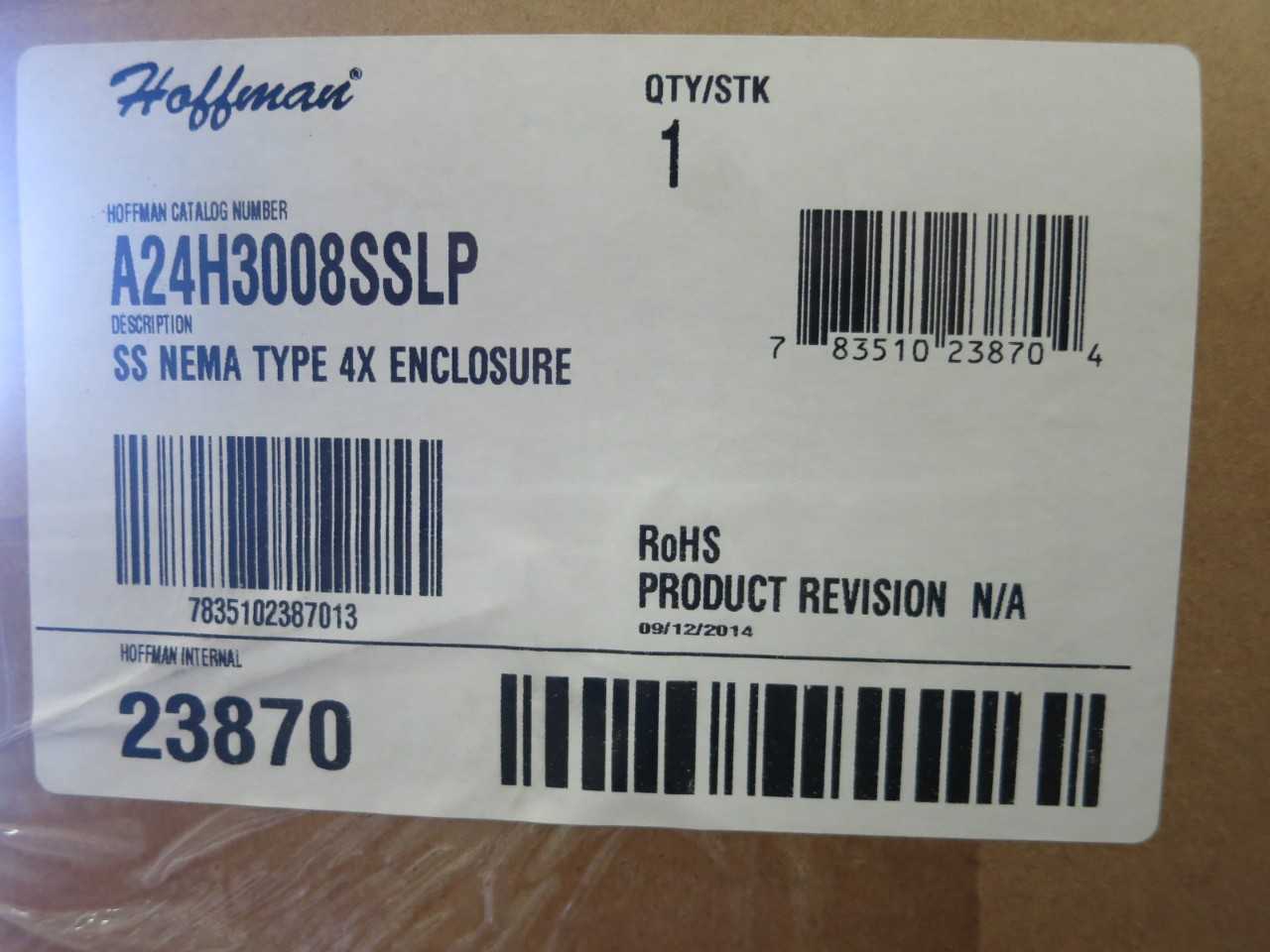 HOFFMAN A24H3008SSLP STAINLESS NEMA TYPE 4X ENCLOSURE 24X30X8 - INDUSTRIAL PARTS