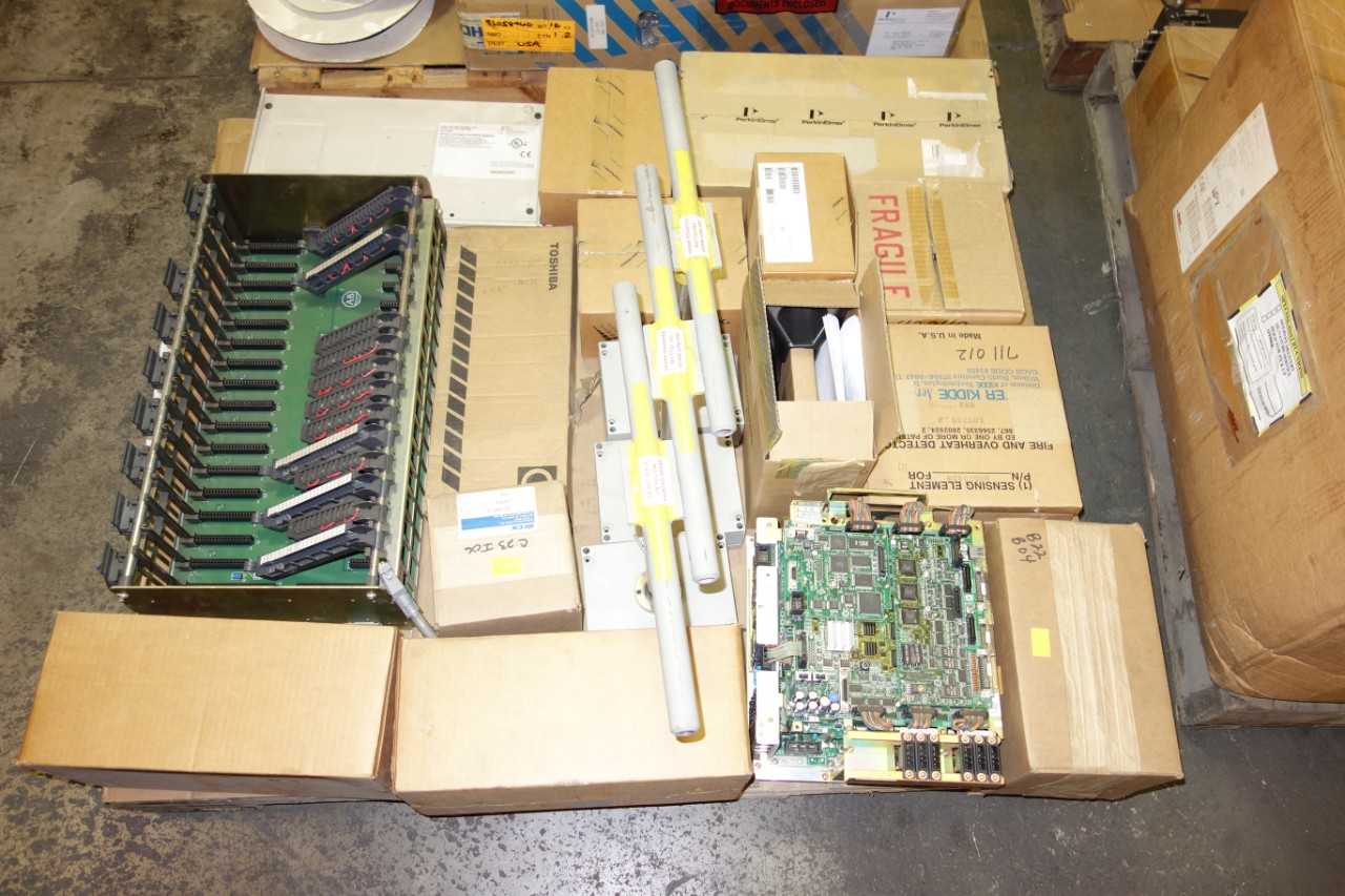 4 PALLETS OF ASSORTED ELECTRICAL AUTOMATION, FIBER OPTIC CABLE-WIRES, CHASSIS MODULES, COMMUNICATION MODULES, CIRCUIT BOARDS, CORSET CABLE AND ACCESSORIES - ELECTRICAL COMPONENTS