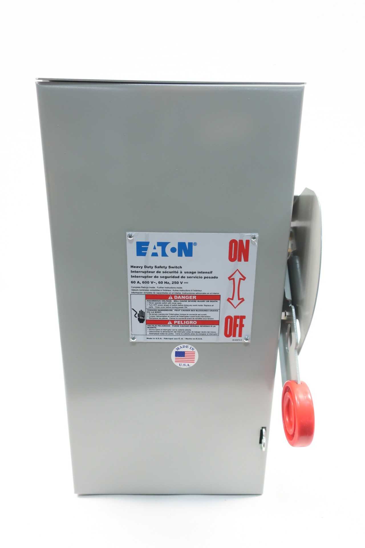 EATON DH362NRK 3P 60A AMP 600V-AC FUSIBLE DISCONNECT SWITCH - DISCONNECT SWITCHES