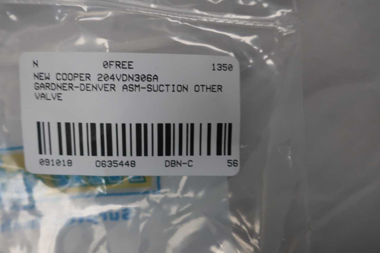 NEW COOPER 204VDN306A GARDNER-DENVER SUCTION VALVE ASSEMBLY AIR COMPRESSOR PARTS AND ACCESSORY - AIR COMPRESSORS