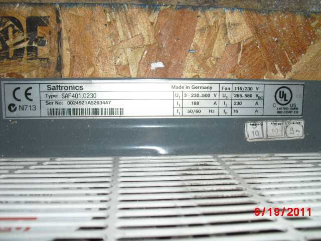 Unused 100 HP Saftronics DC Drive - MOTOR STARTERS