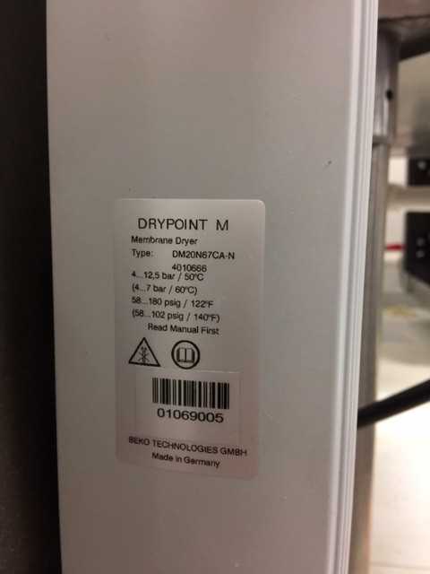 Beko Technologies Drypoint M Membrane Dryer - PROCESS EQUIPMENT