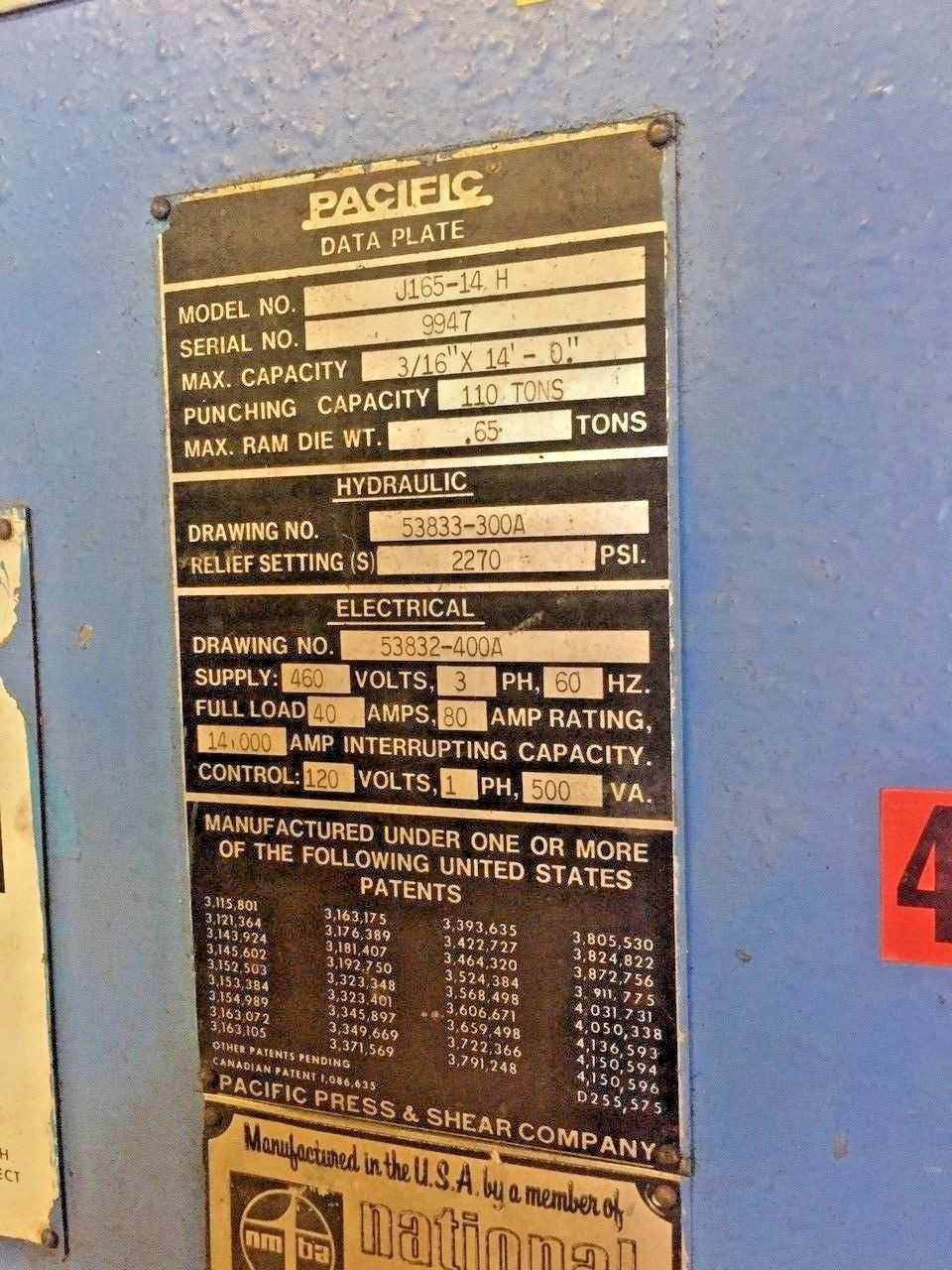 Pacific 165 Ton x 14ft Hydraulic Press Brake- High Speed - PRESS BRAKES