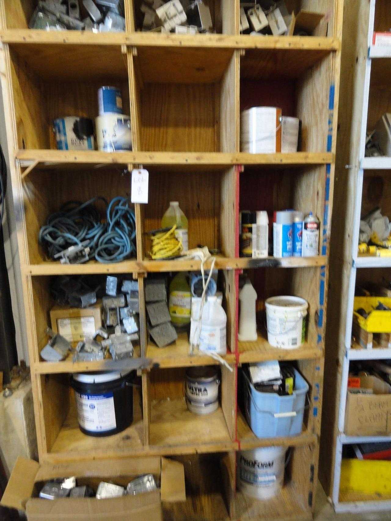 Shelving & Contents: Wall Plates, Outlet boxes and paint - MISCELLANEOUS