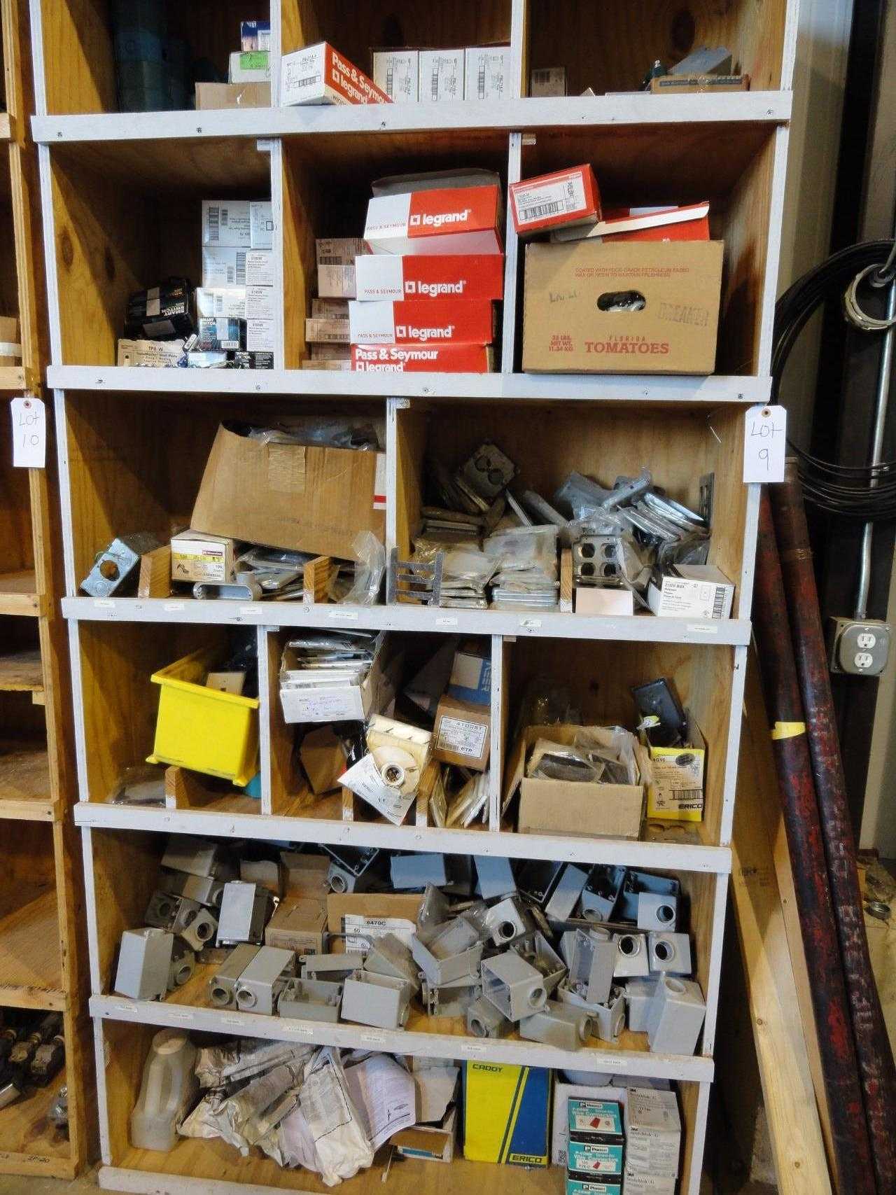 Shelving : Switches, Wall Pallets, Duplex receptables and Com. grade side wire - ELECTRICAL COMPONENTS