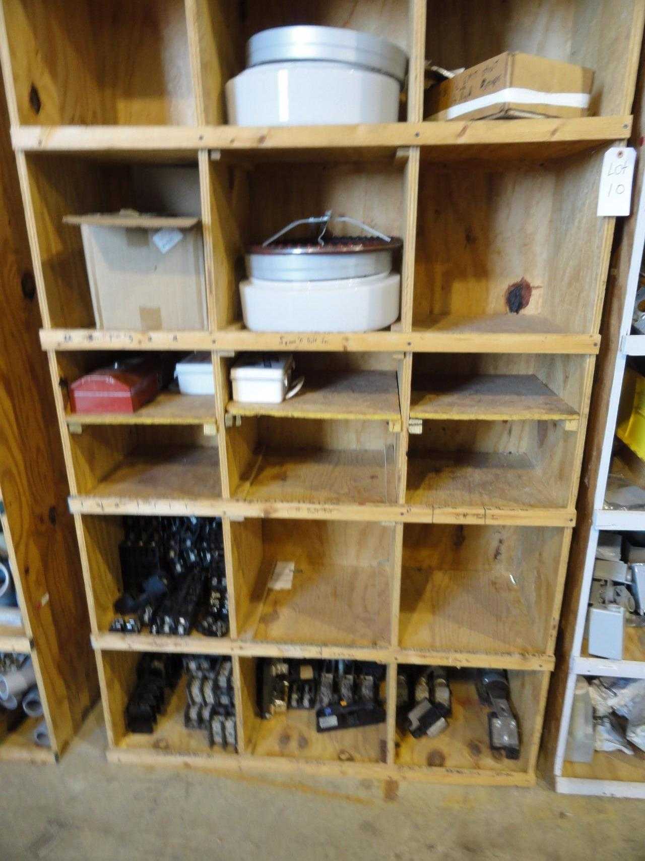Shelving & Contents: Fuses, Recepticals, Switches, Elec. Boxes, etc. - ELECTRICAL COMPONENTS