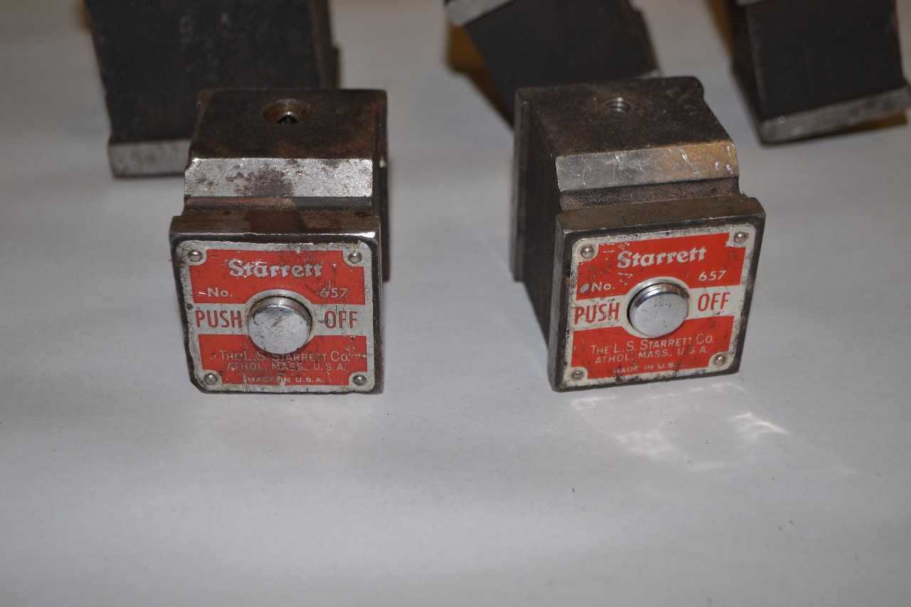 LOT OF 5 STARRETT MAGNETIC BASES, NO. 658, NO. 657 - MISCELLANEOUS