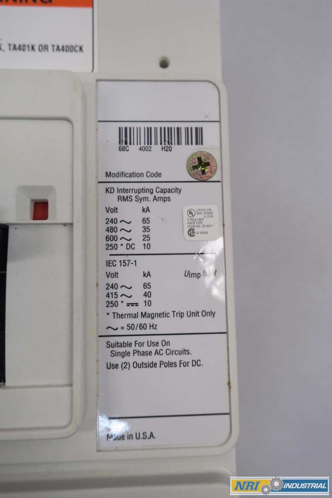 CUTLER HAMMER KD2400 400 AMP CIRCUIT BREAKER - MISCELLANEOUS