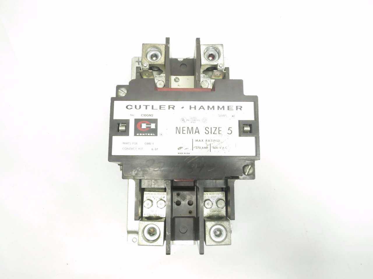 CUTLER HAMMER 200 HP 270 AMP SIZE 5 AC CONTACTOR - MISCELLANEOUS CUTLER HAMMER 200 HP 270 AMP SIZE 5 AC CONTACTOR - MISCELLANEOUS