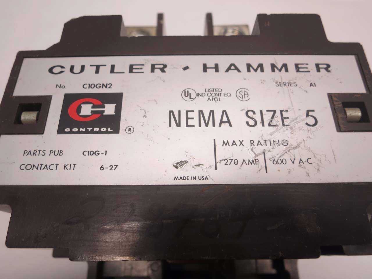 CUTLER HAMMER 200 HP 270 AMP SIZE 5 AC CONTACTOR - MISCELLANEOUS
