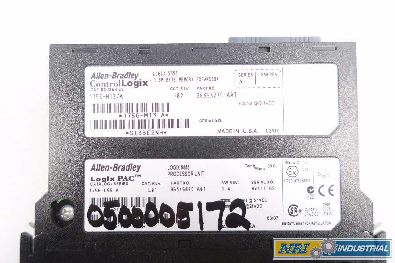 ALLEN BRADLEY 1756-L55 CONTROL LOGIX CPU PROCESSOR - MISCELLANEOUS