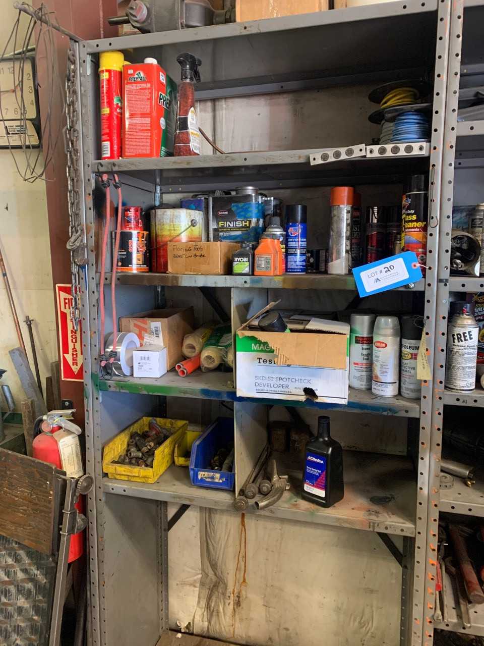 Metal shelving unit W/ contents - SHELVING