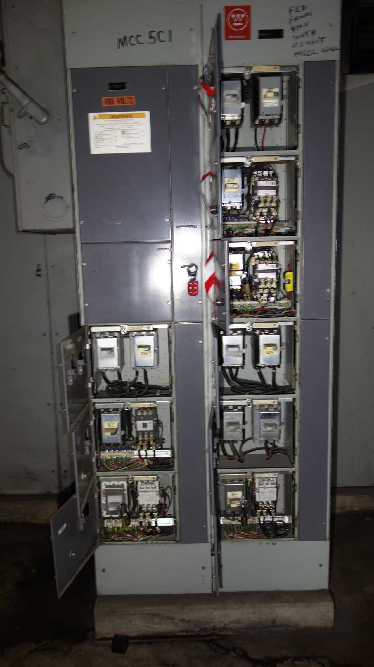 X2 VERTICAL SECTIONS OF WESTINGHOUSE MCC BUCKETS - MOTOR CONTROL CENTERS