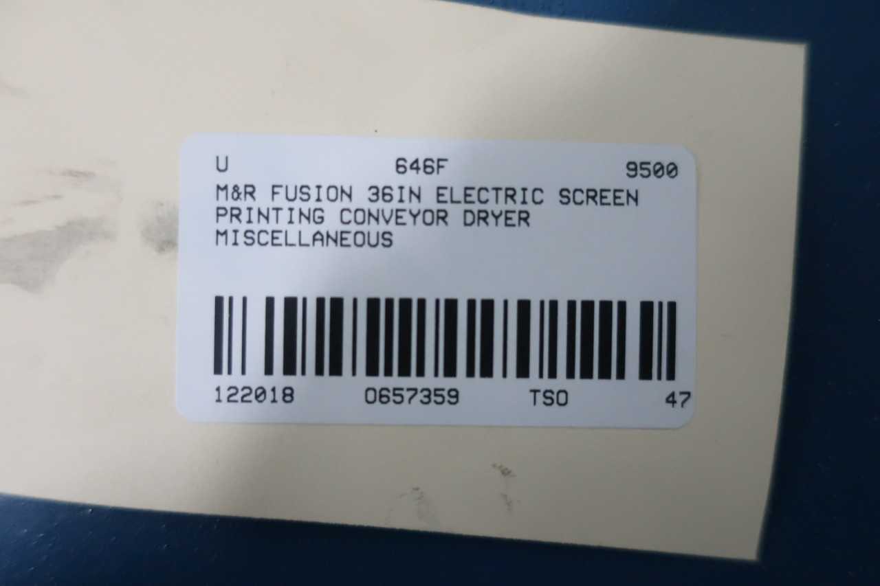 M R FUSION 36IN ELECTRIC SCREEN PRINTING CONVEYOR DRYER MISCELLANEOUS - CONVEYORS