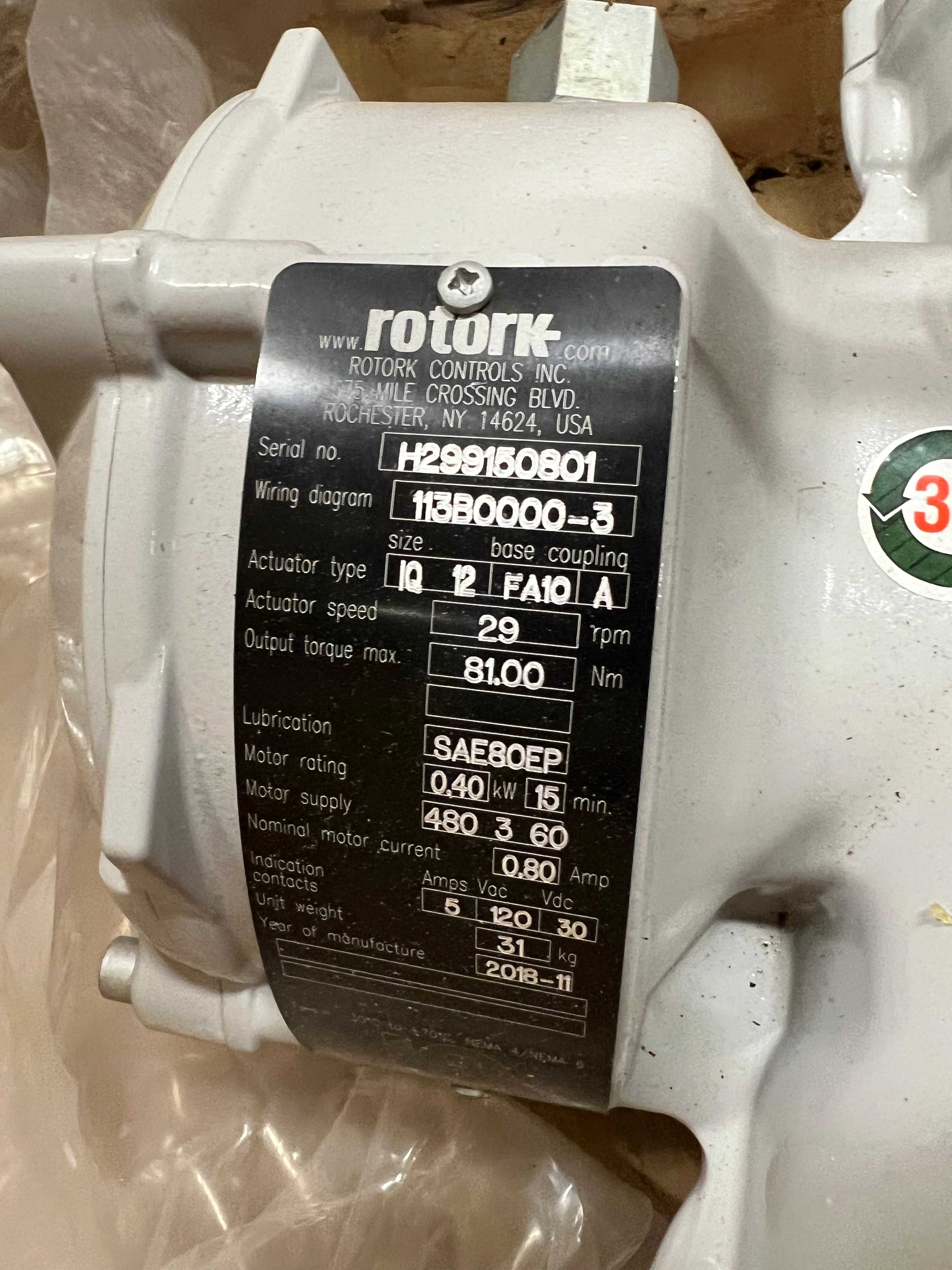 ROTORK ACTUATOR - VALVES