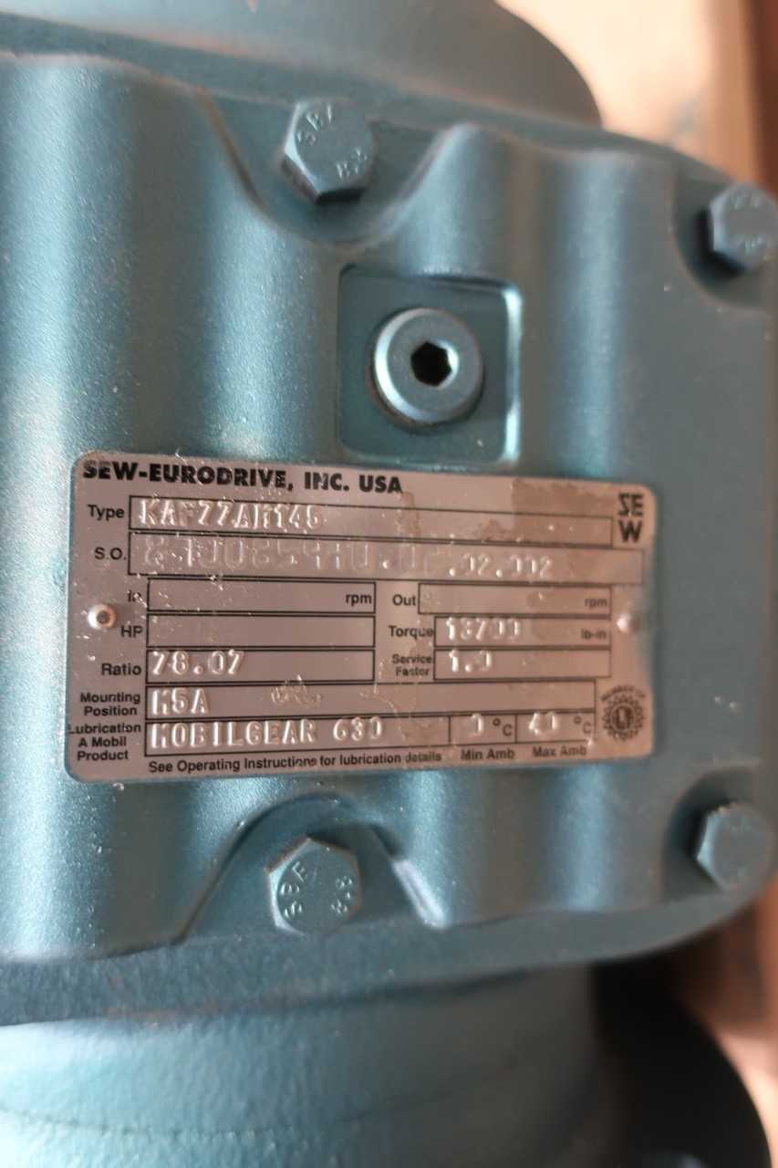 SEW EURODRIVE KAF77AM145 RIGHT ANGLE GEAR REDUCER 78.07:1 - GEAR REDUCERS
