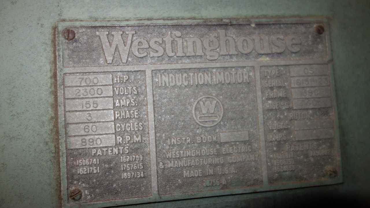 WESTINGHOUSE 39C CS 700HP 2300V-AC INDUCTION MOTOR W/ MAGNETIC DRIVE - ELECTRIC MOTORS