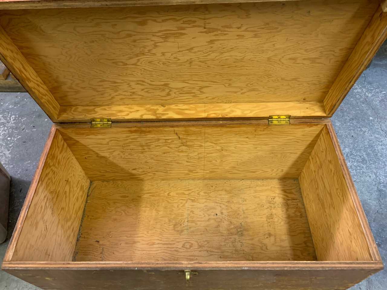 Lift Top Wooden Trunk - No Contents - MISCELLANEOUS