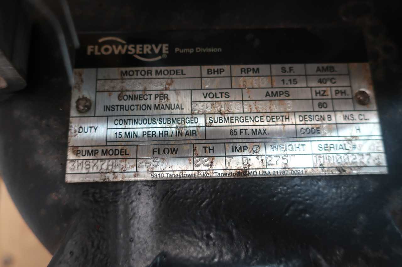 FLOWSERVE SUBMERSIBLE PUMP - SUBMERSIBLE PUMP
