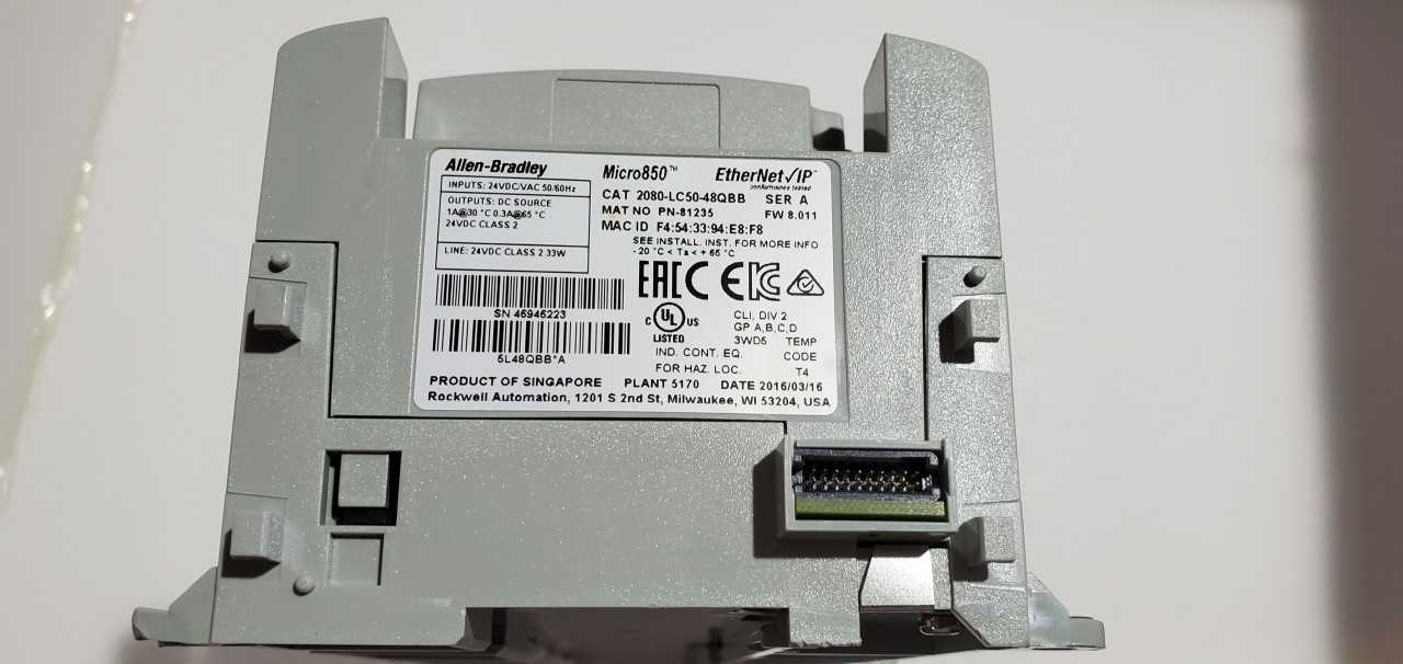 Allen Bradley Micro 850  2080-LC50-48QBB PLC - AUTOMATION & CONTROLS