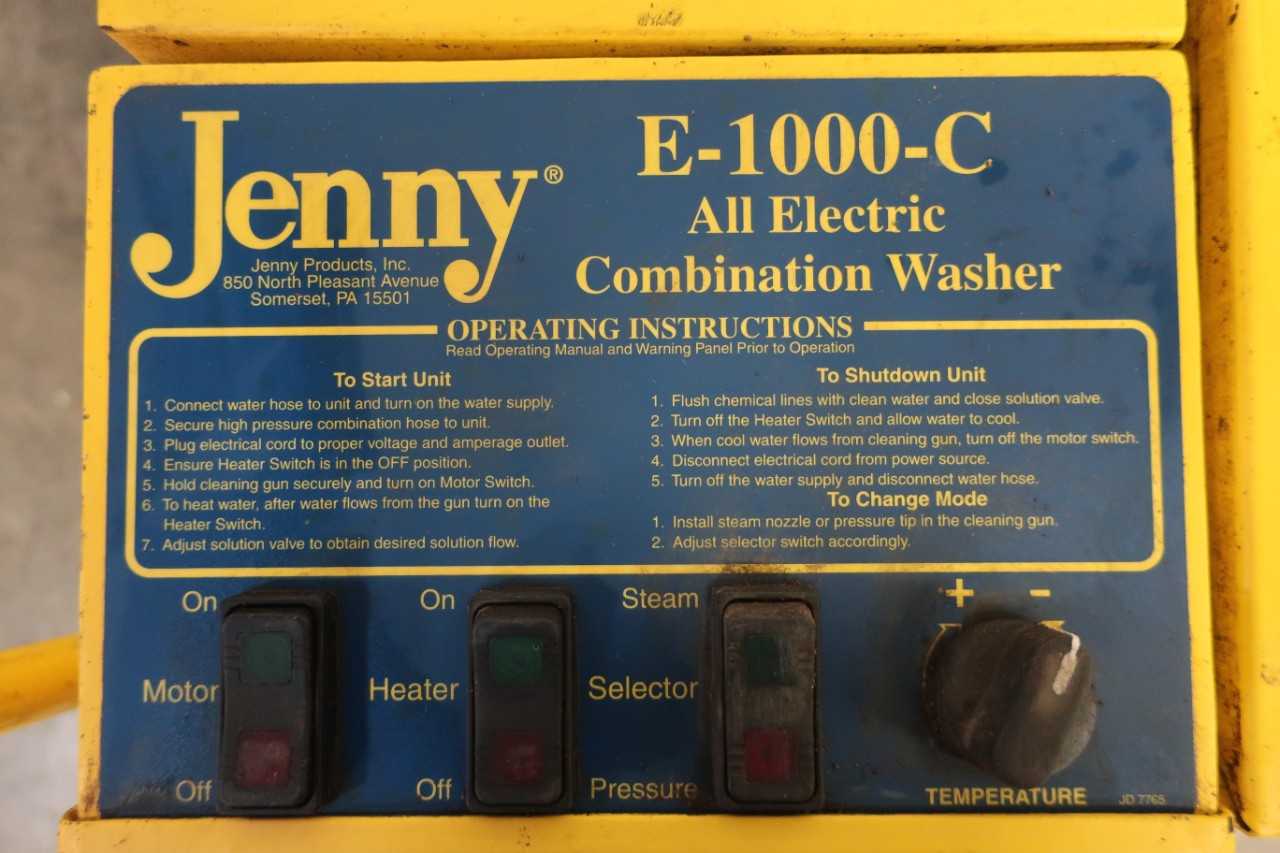 JENNY ALL ELECTRIC COMBINATION WASHER E-1000-C - PROCESS EQUIPMENT