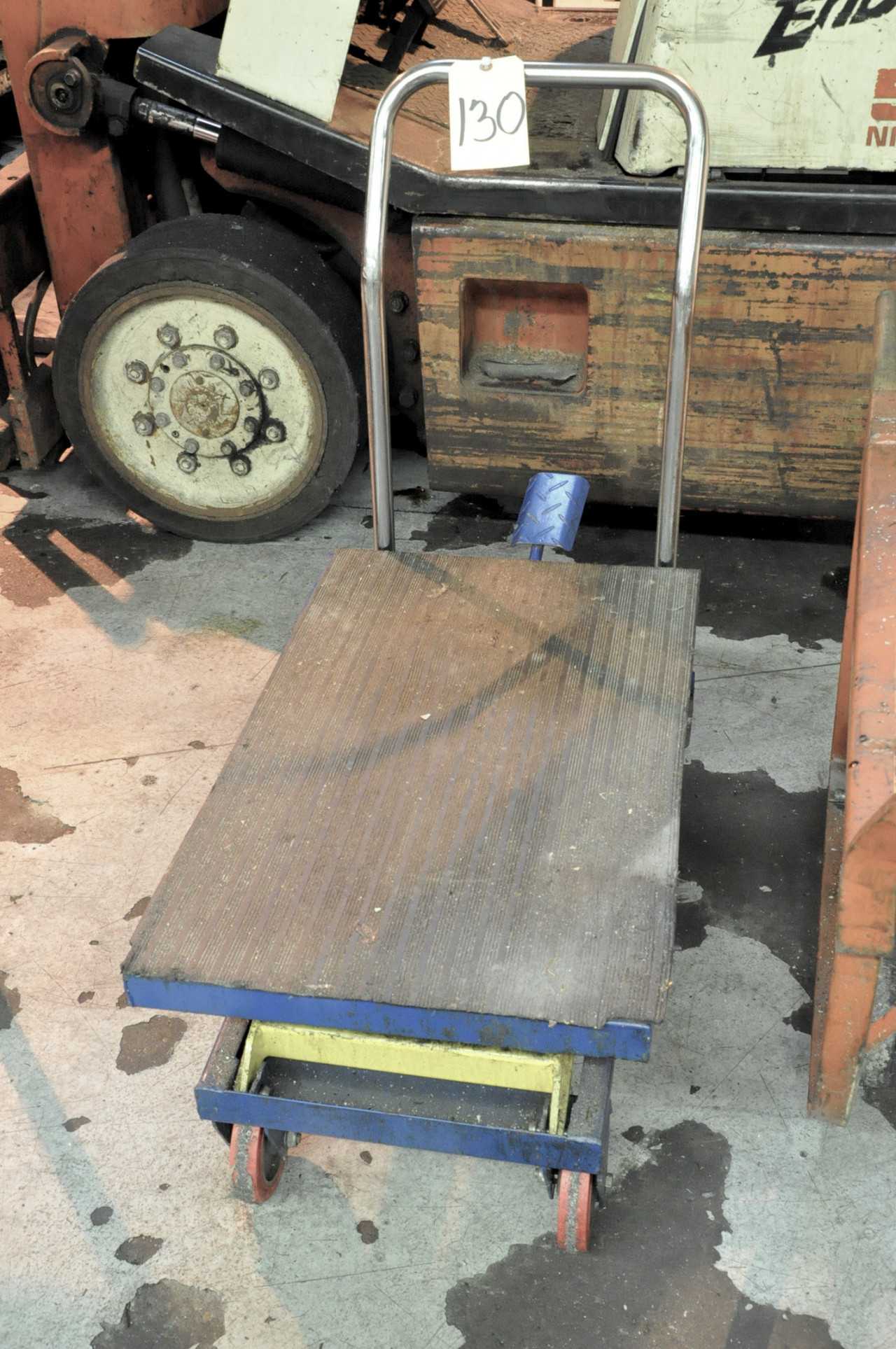 Foot-Operated Hydraulic Lift Cart, 18" x 28" Platform - ROLLING CARTS