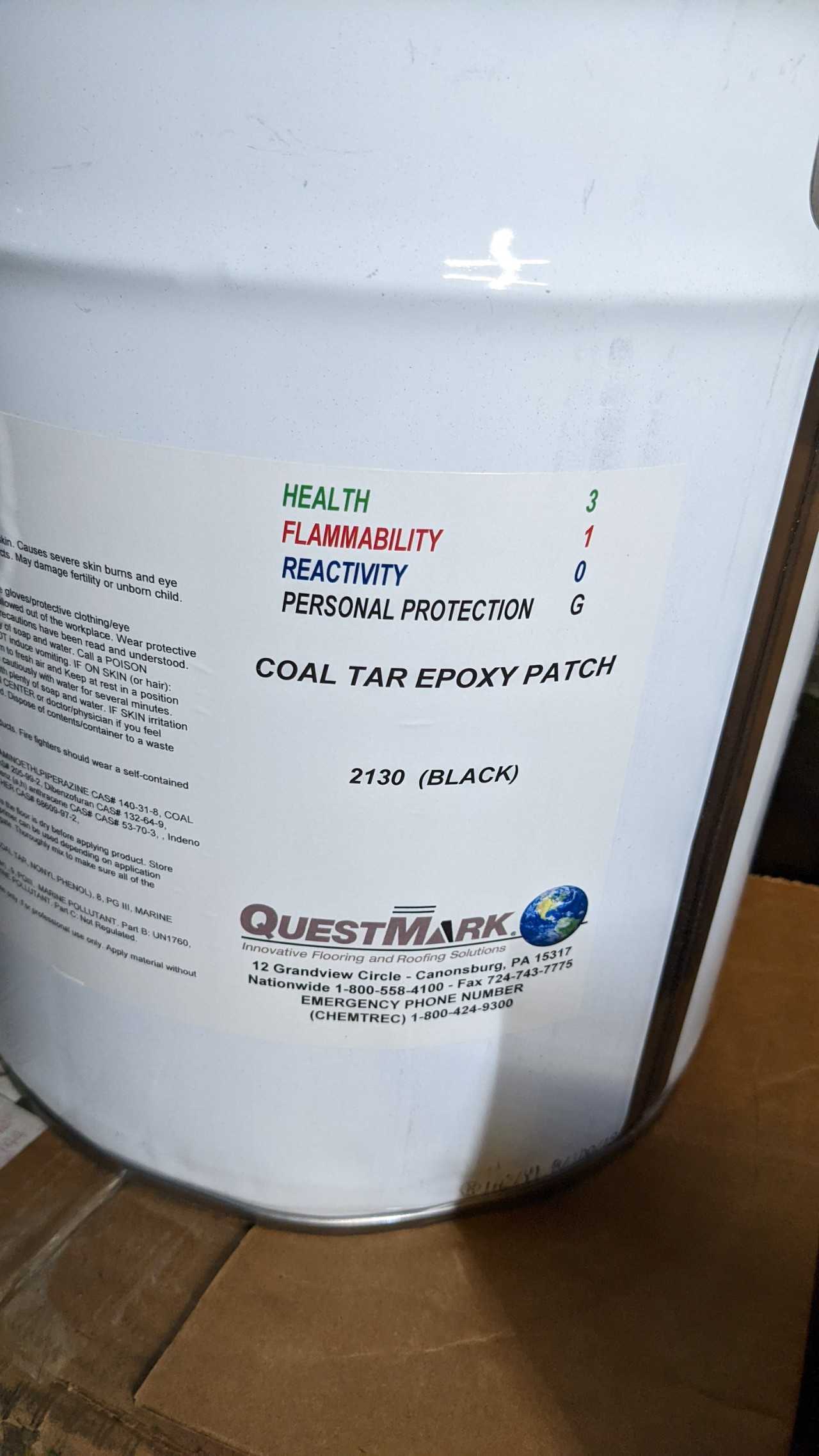 Lot of coal tar epoxy floor patch - PLANT & FACILITY