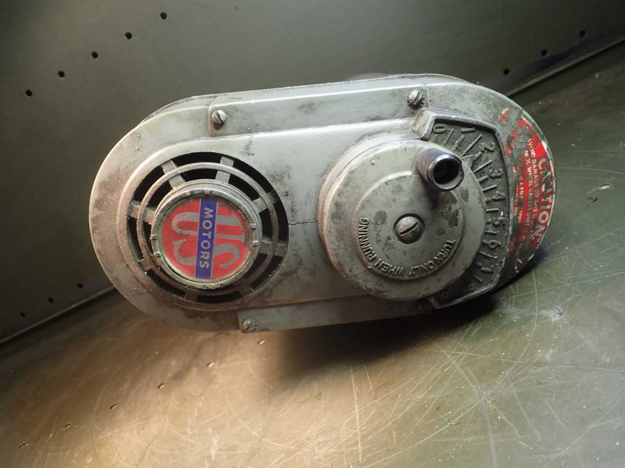 US Motors, Varidrive Variable Speed Electric Motor: 1/4 HP, 3/4" Shaft, Untested - ELECTRIC MOTORS