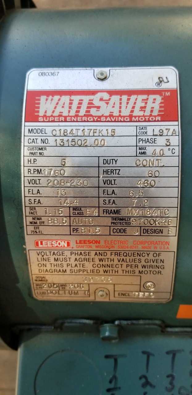 WattSaver C184T17FK15 Motor - ELECTRIC MOTORS