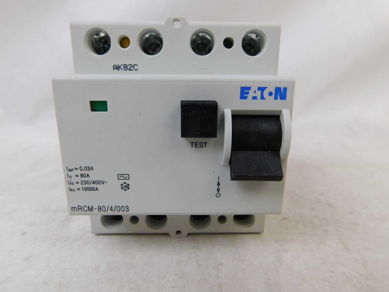 Lot of Qty 40x Eaton mRCM-80/4/003 Residual Current Device Type AC 4P 80A 120/240VAC 50/60Hz - ELECTRICAL COMPONENTS