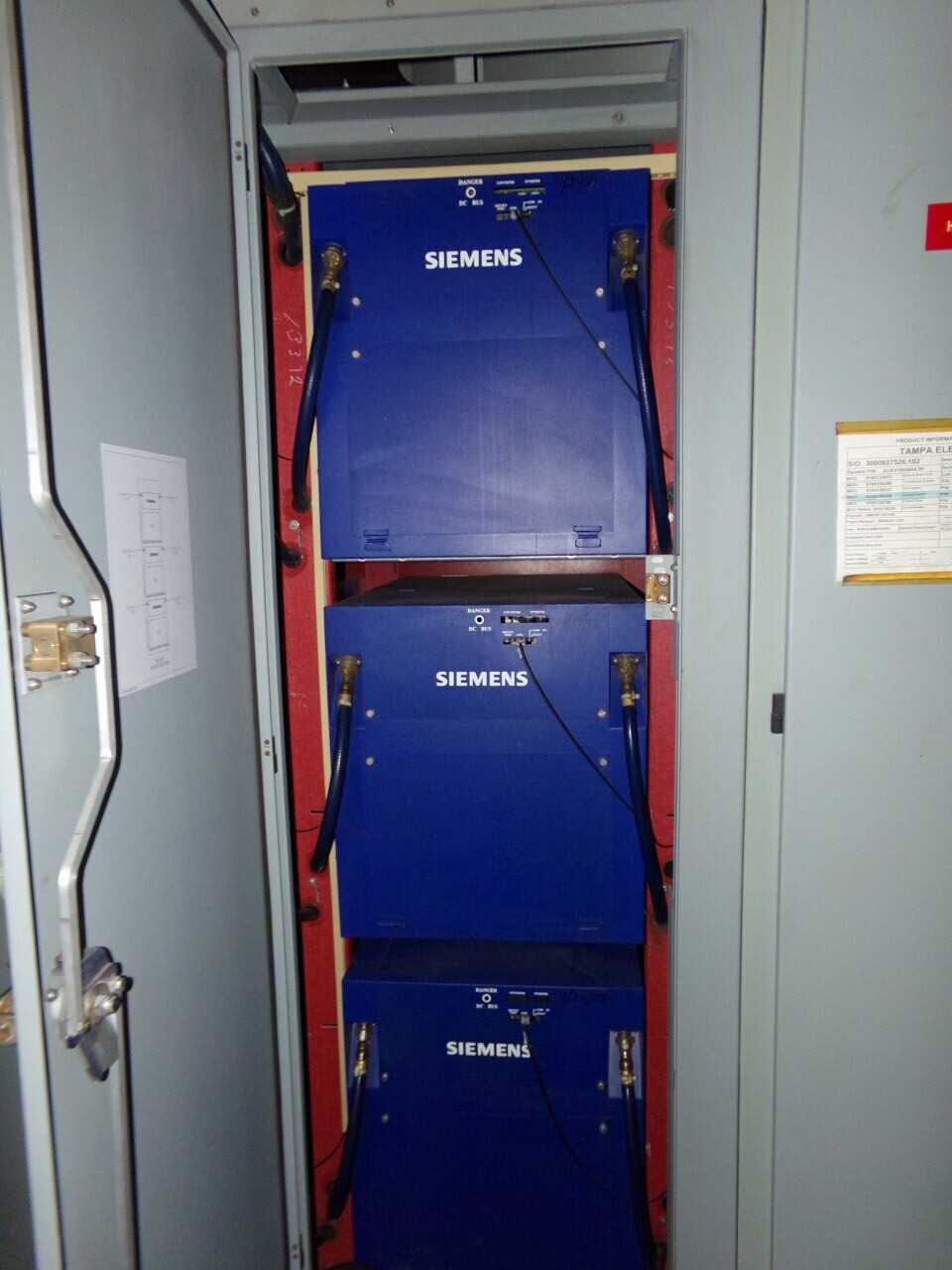 SIEMENS CELL CABINET #2S, 3 SECTIONS - ELECTRICAL COMPONENTS