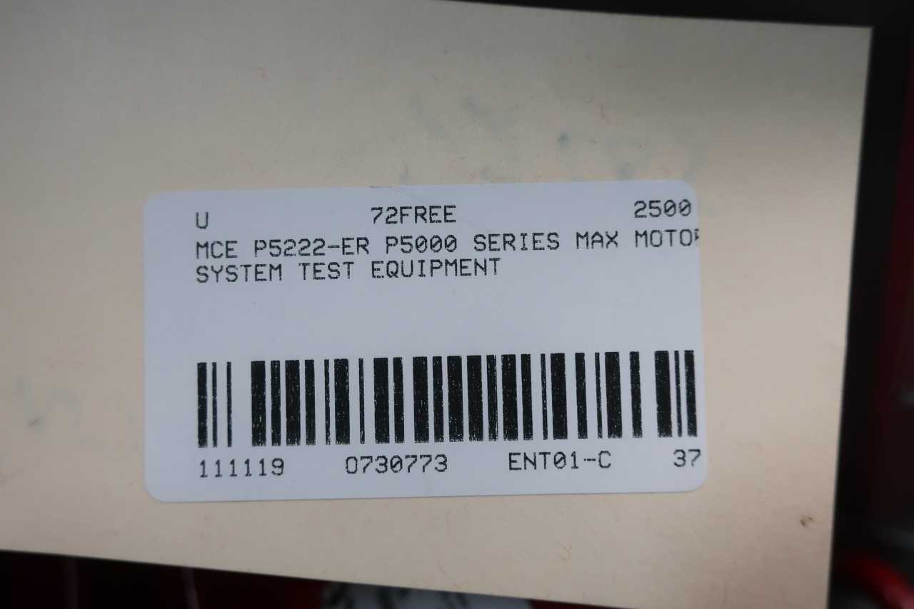 Mce P5222-ER P5000 Series Max Motor Test System - ELECTRIC MOTORS