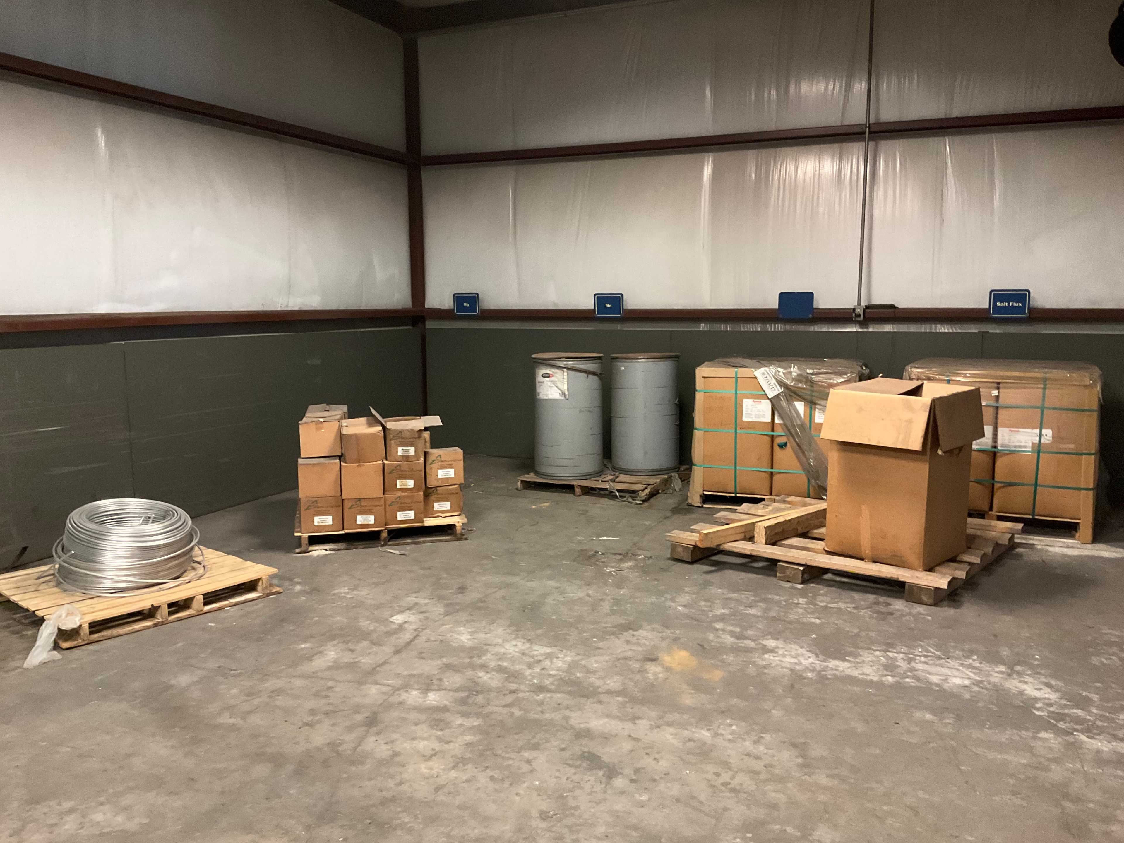 QTY 6 - PALLETS OF ALUMINUM ADDITIVES - CASTING EQUIPMENT PARTS