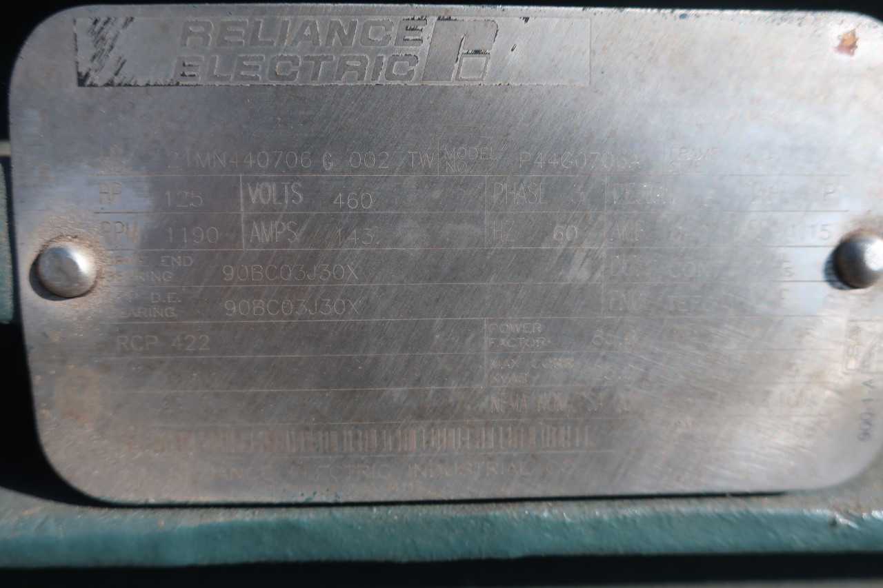 RELIANCE P44G0706A MOTOR 445T 460V 125HP 1190RPM 3PH - ELECTRIC MOTORS