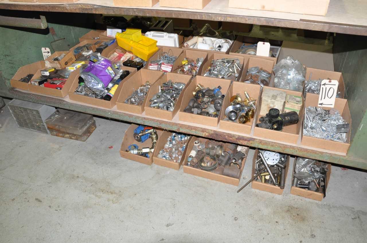 Misc Hardware in 22 Boxes Under 1 Bench on 1 Side - ELECTRIC POWER TOOLS