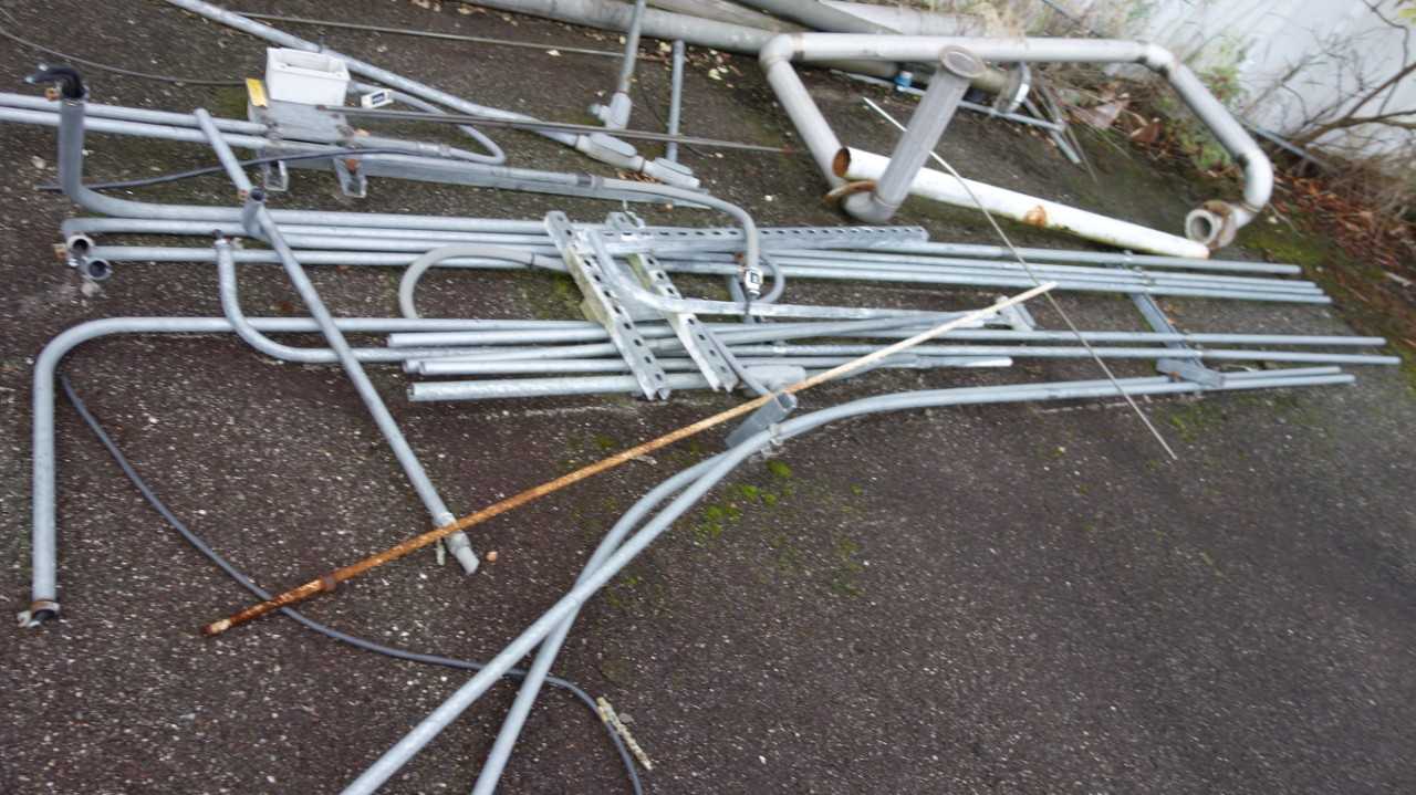 LOT OF ASSORTED STEEL CONDUIT, WIRE TRAYS, PIPING - ELECTRICAL COMPONENTS