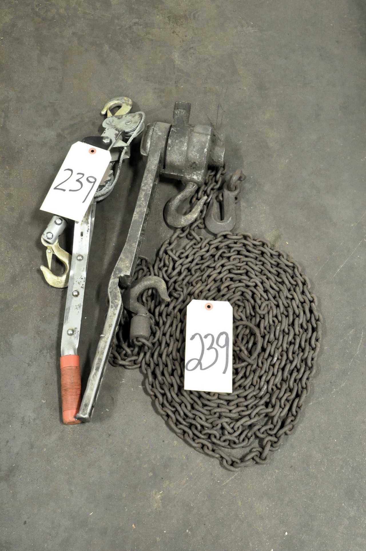 Lot 1 CM Approx half Ton Capacity Ratcheting Hoist and 1 Cable Winch - LIFTING EQUIPMENT