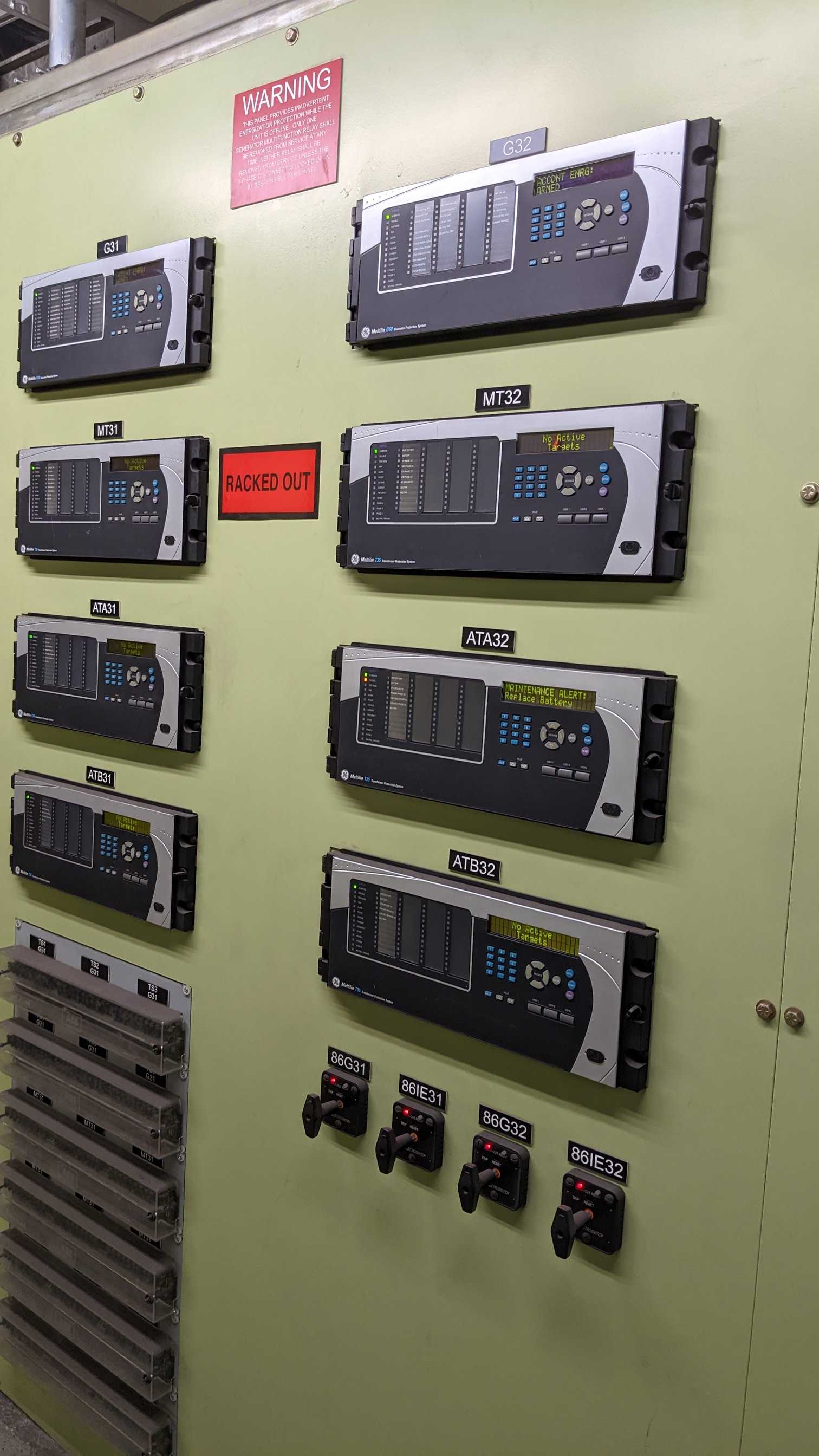 GE GENERATOR PROTECTION SYSTEM COMPONENTS - STANDBY POWER GENERATOR